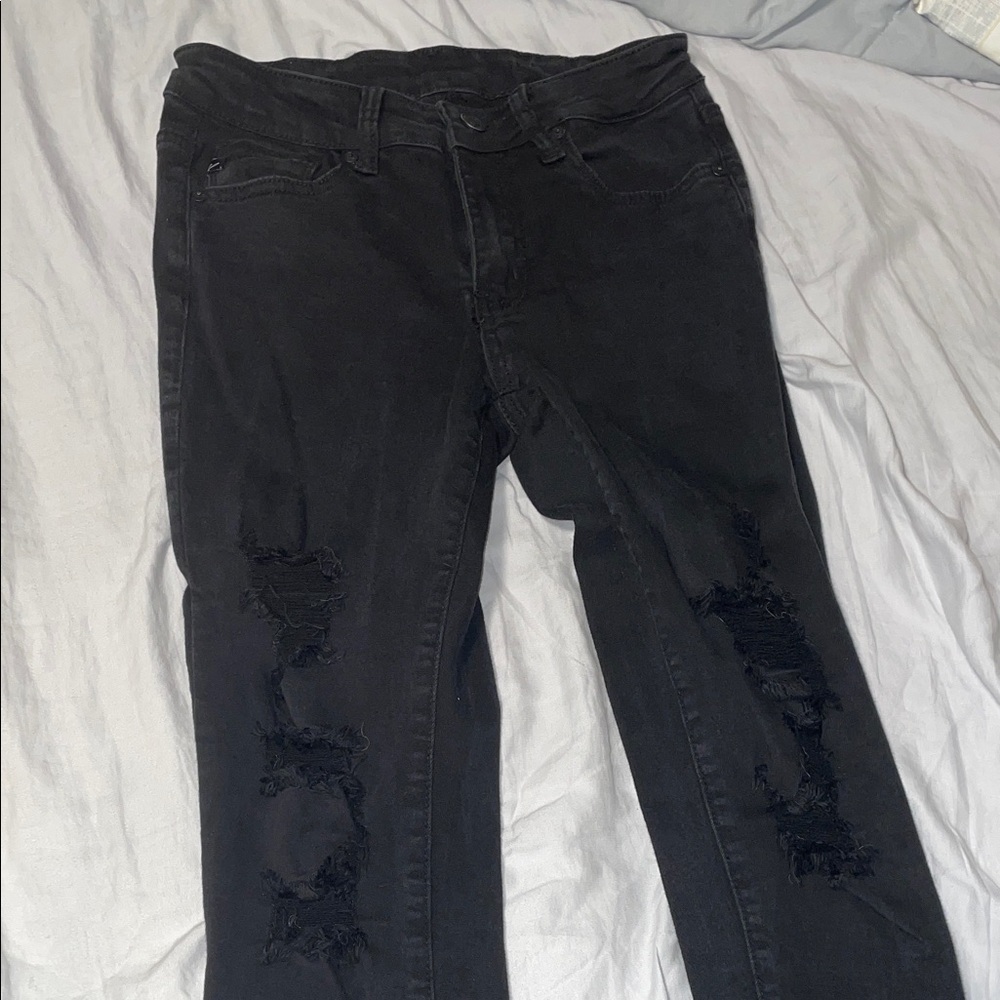 Black Distressed Women Jeans
